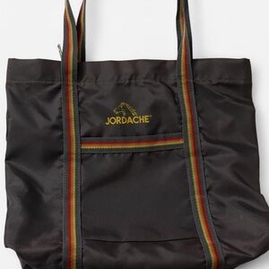 Jordache Vintage Nylon Tote Bag Rainbow Strap